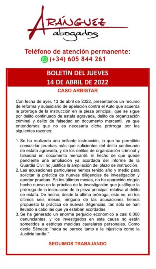 Boletín del jueves, 14 de abril de 2022